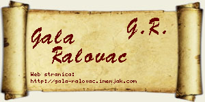 Gala Ralovac vizit kartica